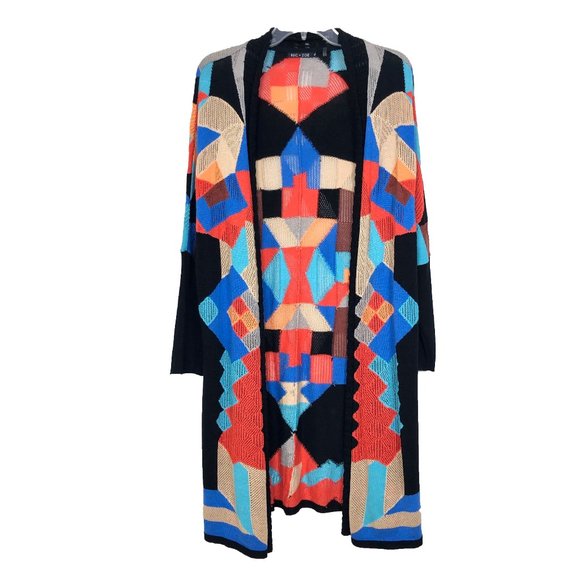 NIC+ZOE Sweaters - XL NIC + ZOE Geometric Open Front Knit Cardigan